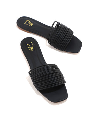 Slippers Black - Flat