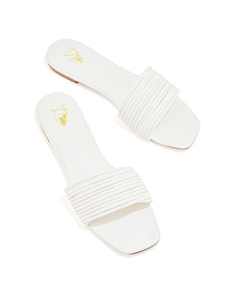 Slippers White - Flat